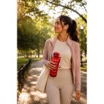 ERIKSSON. Botella fabricada en PET reciclado (100 % rPET), con frases motivadoras y marcas horarias para animarle a beber agua