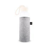 STOREY. Funda de fieltro reciclado (100% rPET), ideal para botellas - Gris claro