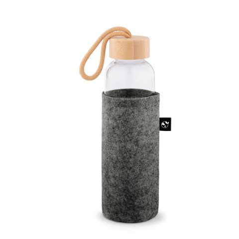 STOREY. Funda de fieltro reciclado (100% rPET), ideal para botellas - Gris oscuro
