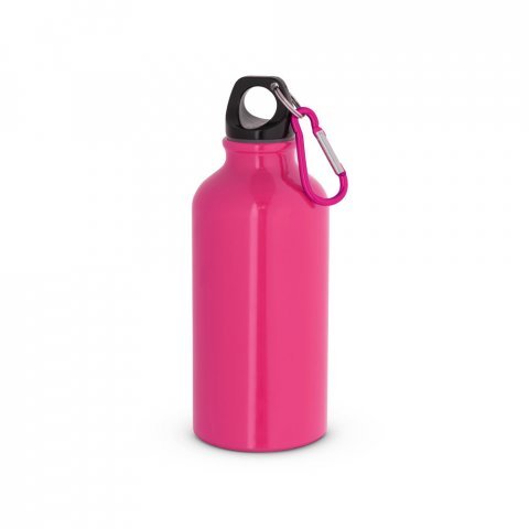 LANDSCAPE S. Aluminium sports bottle with carabiner 400 mL - Pink