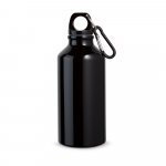 LANDSCAPE S. Aluminium sports bottle with carabiner 400 mL - Black