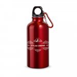 LANDSCAPE S. Aluminium sports bottle with carabiner 400 mL - Red