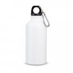 LANDSCAPE S. Aluminium sports bottle with carabiner 400 mL - White