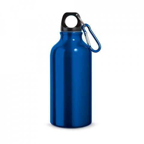 LANDSCAPE S. Aluminium sports bottle with carabiner 400 mL - Royal blue