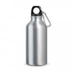 LANDSCAPE S. Aluminium sports bottle with carabiner 400 mL - Satin silver