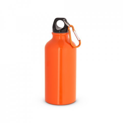 LANDSCAPE S. Aluminium sports bottle with carabiner 400 mL - Orange