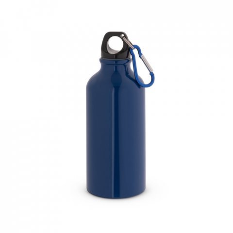 LANDSCAPE S. Aluminium sports bottle with carabiner 400 mL - Navy blue