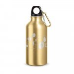 LANDSCAPE S. Aluminium sports bottle with carabiner 400 mL - Satin gold