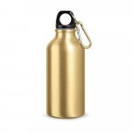 LANDSCAPE S. Aluminium sports bottle with carabiner 400 mL - Satin gold