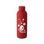ODIN. Garrafa em a&ccedil;o inoxid&aacute;vel (36% reciclado) com acabamento em borracha 550 mL - Bordeaux