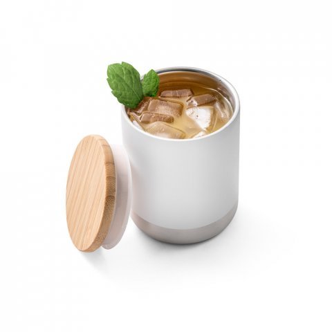 NORRE TUMBLER. Pahar de vid din oțel inoxidabil (36% reciclată) cu perete dublu 370 mL - Alb