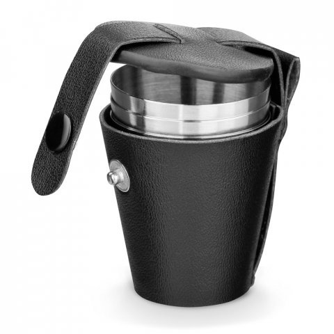 HIMALAYAS. Sada 4 poh&aacute;rov z nehrdzavej&uacute;cej ocele 25 ml - Strieborn&aacute;