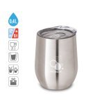 RONDE. Verre de voyage en acier inoxydable 400 mL