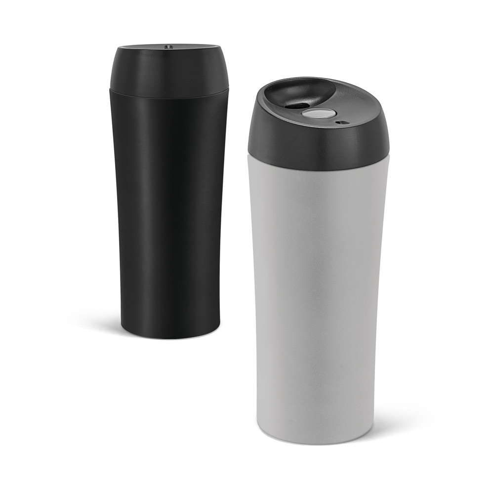MONARDA. Bicchiere da viaggio in acciaio inox e PP 470 mL