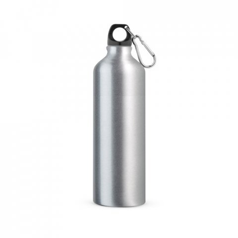 LANDSCAPE L. Sportflaska i aluminium med karbinhake 800 mL - Satinsilver