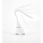 GRAHAME. Tragbare Schreibtischlampe mit Lautsprecher und 5 Stunden Akkulaufzeit aus Recyceltes ABS (100% rABS) - Wei&szlig;