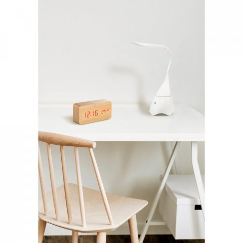 GRAHAME. Tragbare Schreibtischlampe mit Lautsprecher und 5 Stunden Akkulaufzeit aus Recyceltes ABS (100% rABS)