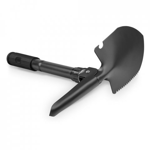 DIG. Metalen opvouwbare schep met kompas - Zwart