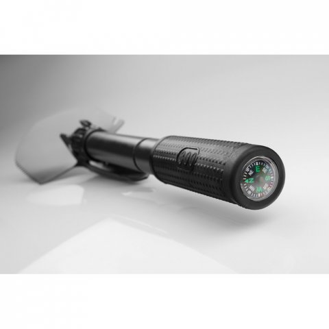 DIG. Metalen opvouwbare schep met kompas - Zwart