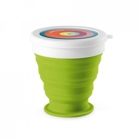 ASTRADA. Skl&aacute;dac&iacute; cestovn&iacute; kel&iacute;mek ze silikonu a PP 250 ml - Světle zelen&aacute;