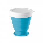 ASTRADA. Skl&aacute;dac&iacute; cestovn&iacute; kel&iacute;mek ze silikonu a PP 250 ml - Světle modr&aacute;