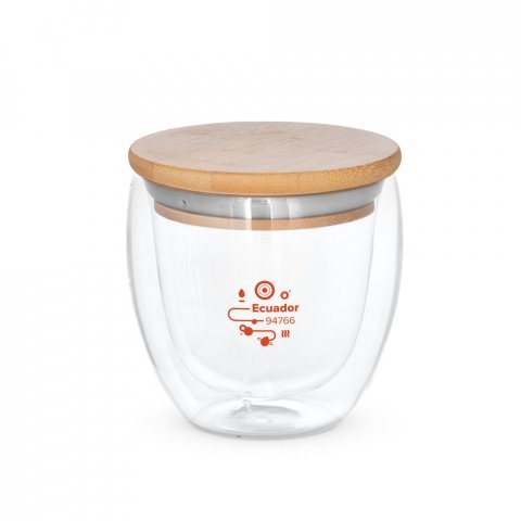 ECUADOR M. Borosilicate glass travel cup 250 mL - Natural