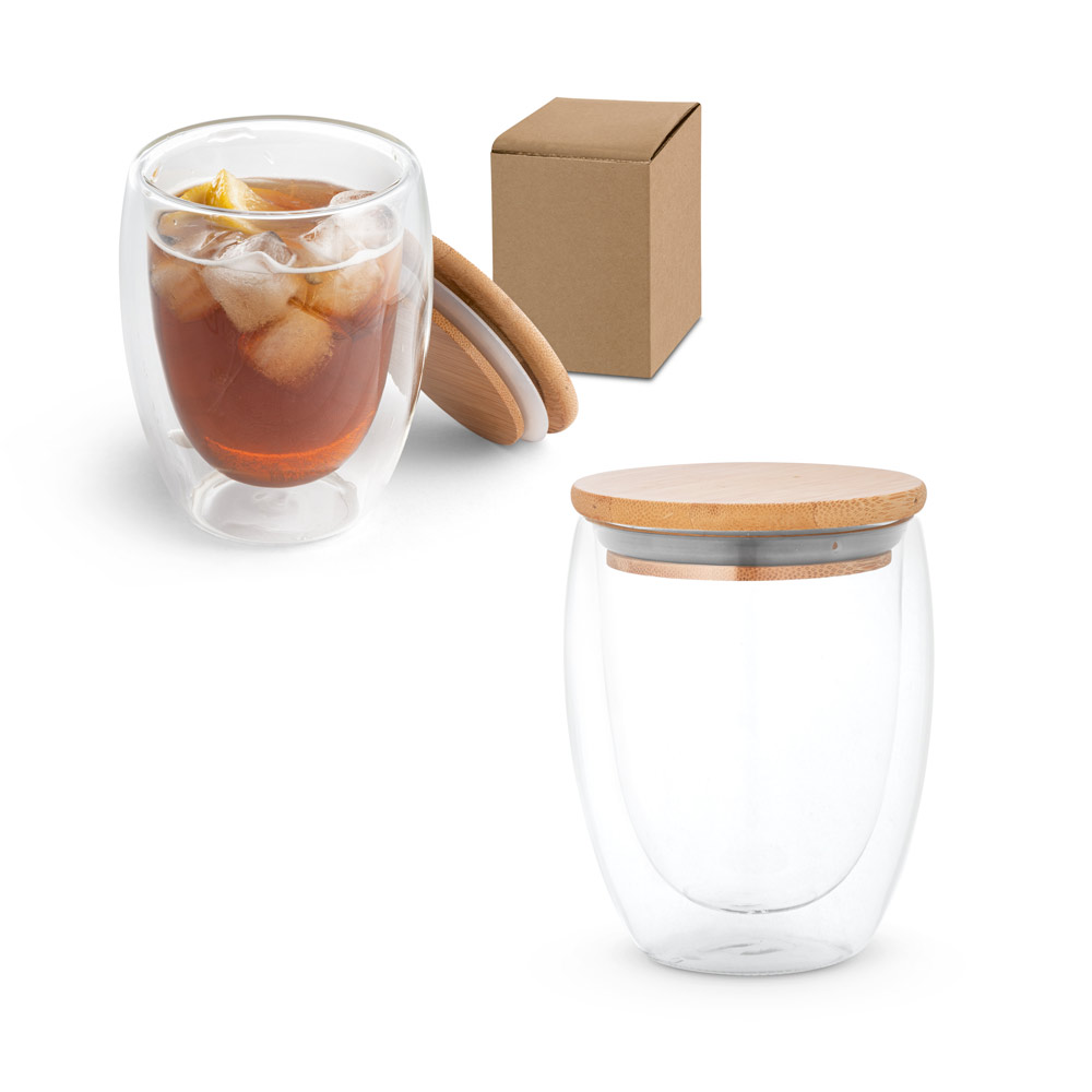 ECUADOR L. Bicchiere da viaggio in vetro borosilicato 350 mL