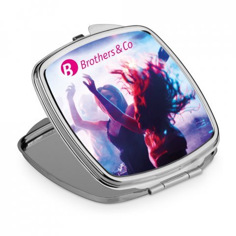 SHIMMER. Metalsko kompaktno ogledalo - Srebrna