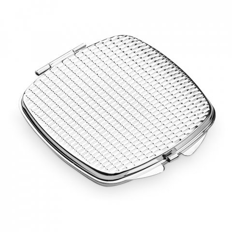 SHIMMER. Metalsko kompaktno ogledalo - Srebrna