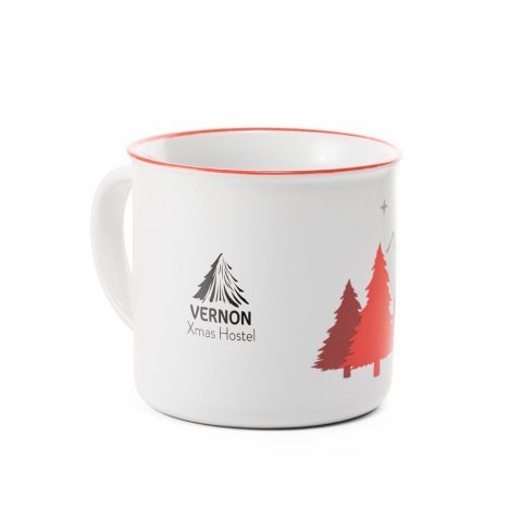 VERNON X. Taza de ceramica - Rojo
