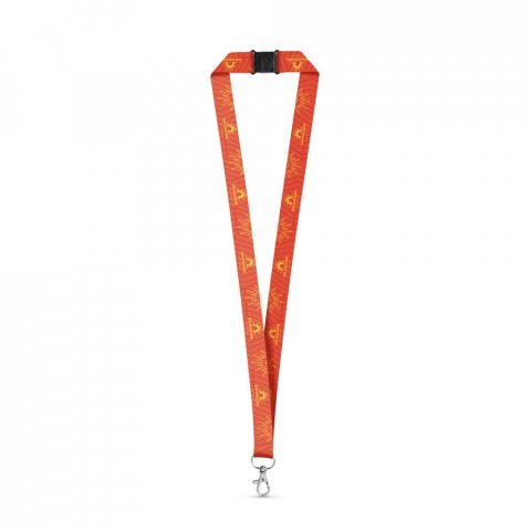 BRISTOL. SET Lanyard SUBLIMATION Long II (20 mm) med 20 mm avtryckarkarbinhake och s&auml;kerhetssp&auml;nne - Vit