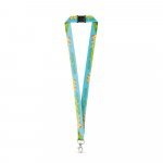 DOVER. SET Lanyard SUBLIMATION Long II (20 mm) in recycled polyester (100% rPET) with Hook Trigger Snap 20 mm and safety lock - White