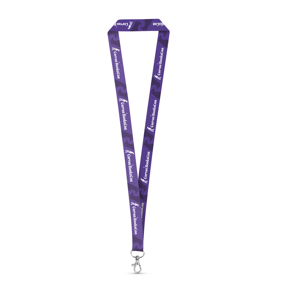 WINDSOR. SET Lanyard SUBLIMATION Long II (20 mm) in poliestere riciclato (100% rPET) con moschettone a leva da 20 mm