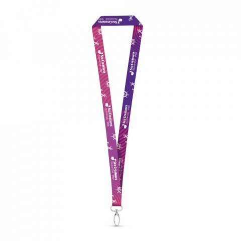 MANILA. Lani&egrave;re SET SUBLIMATION Long II (20 mm) avec mousqueton ovale de 20 mm