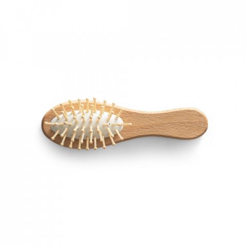 DERN. Spazzola per capelli in legno con denti in bamb&ugrave; - Naturale