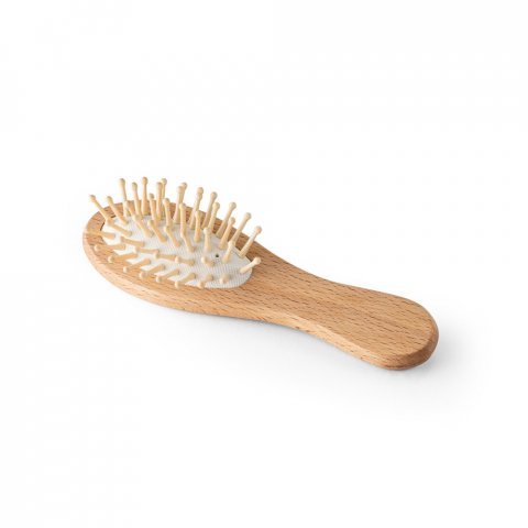 DERN. Spazzola per capelli in legno con denti in bamb&ugrave; - Naturale