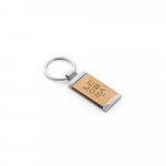 HOMER. Rectangular bamboo keyring - Natural