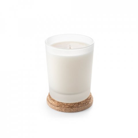 DUVAL. Vela arom&aacute;tica con tapa de corcho 180 g - Blanco