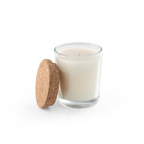 ZEN 80. Aromatic candle in a glass holder with a cork lid 80 g - Transparent