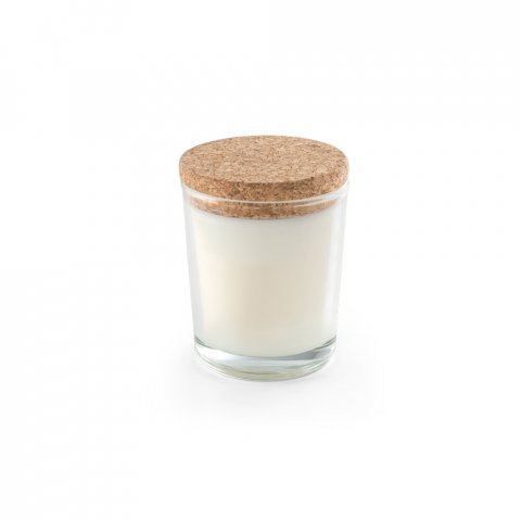 ZEN 80. Aromatic candle in a glass holder with a cork lid 80 g - Transparent