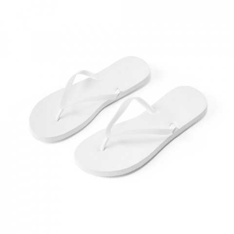 MAUPITI L / XL. Bekv&auml;ma tofflor med PE-sula och PVC-band - Vit