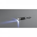 RE-LERGAN. Aluminium keyring (92% recycled) with 3-light LED torch - Black
