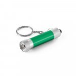 RE-LERGAN. Aluminium keyring (92% recycled) with 3-light LED torch - Green
