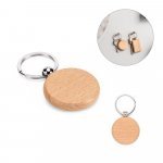STEWIE ROUND. Porte-cl&eacute;s rond en bois de h&ecirc;tre