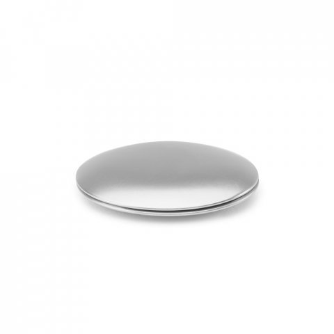 KAYLA. Espelho redondo de dupla face em alum&iacute;nio e com fecho magn&eacute;tico - Cromado