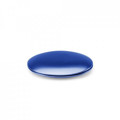 KAYLA. Espelho redondo de dupla face em alum&iacute;nio e com fecho magn&eacute;tico - Azul royal