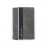 VAUGHN. Set compos&eacute; d'un porte-cartes et d'un porte-cl&eacute;s, tous deux en m&eacute;tal et polyester recycl&eacute; (30% rPET) - Gris fonc&eacute;