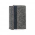 VAUGHN. Set compos&eacute; d'un porte-cartes et d'un porte-cl&eacute;s, tous deux en m&eacute;tal et polyester recycl&eacute; (30% rPET) - Gris fonc&eacute;