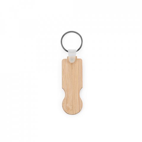 SHOPZ. Bambus privezak sa zavr&scaron;etkom u obliku novčića - Natural
