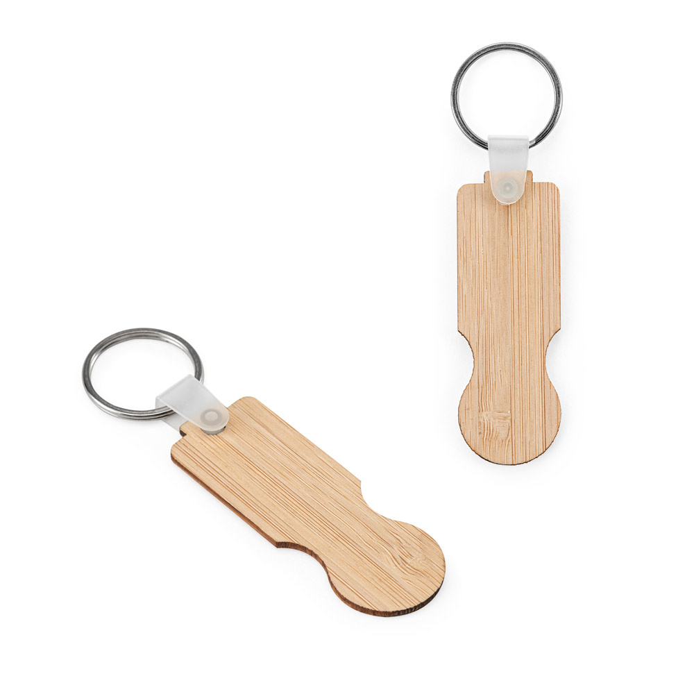 SHOPZ. Portachiavi in bambù con estremità a forma di moneta
